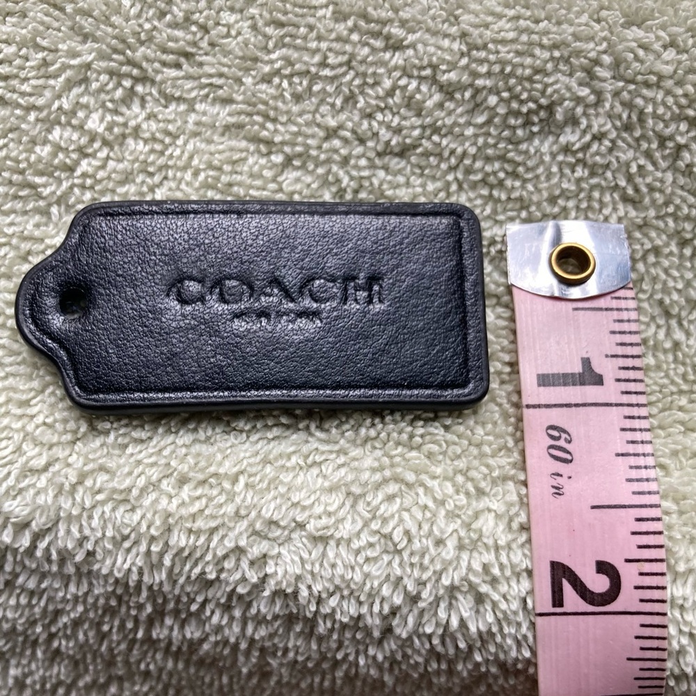Coach leather tag, black